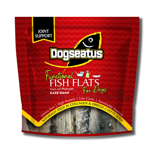 Pet Natural Dogeatus Fish Skin Treats - Joint Support Herb Mix Flats - 500g